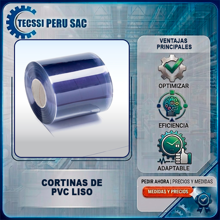 Rollo de cortinas de PVC liso transparente industrial TECSSI PERU SAC