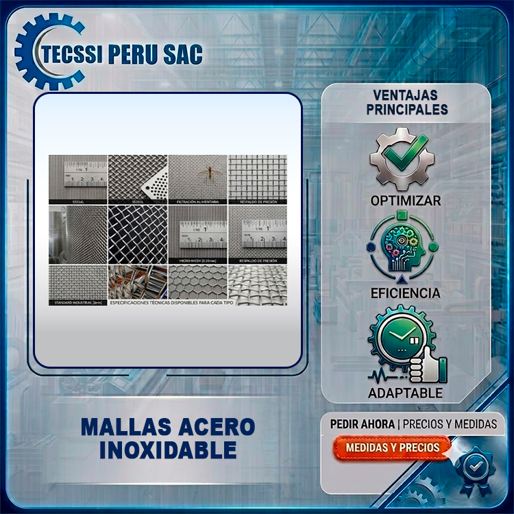 Mallas de acero inoxidable industrial TECSSI PERU SAC